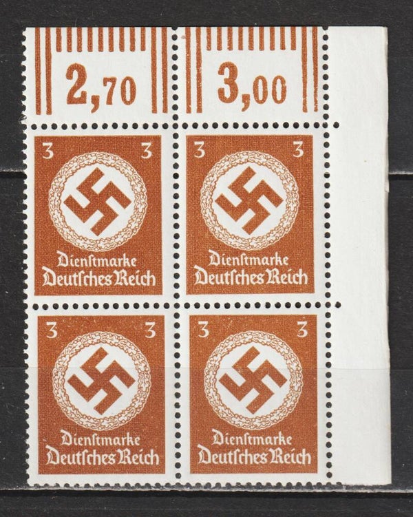 MiNr. D 166 W postfrisch ** Oberrand Bogenecke
