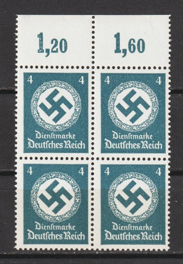MiNr. D 167 postfrisch ** Oberrand Viererblock