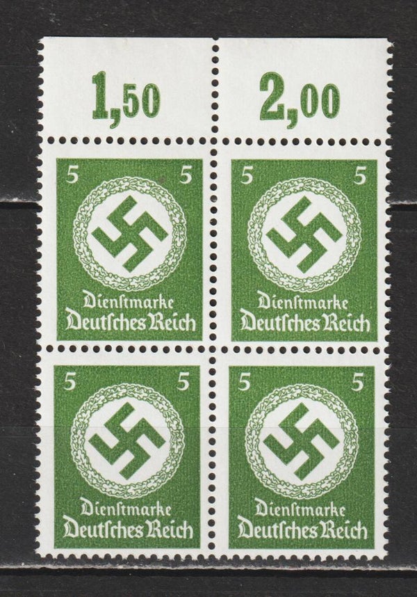 MiNr. D 168 postfrisch ** Oberrand Viererblock