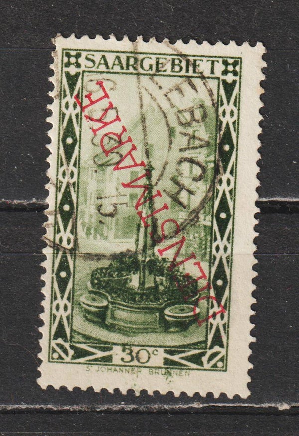 Saar MiNr. D 16 gestempelt, Plattenfehler V  (sab08)