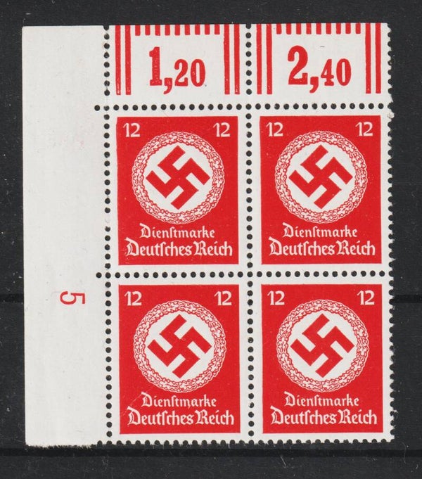 MiNr. D 172 b postfrisch ** Oberrand Bogenecke FN5