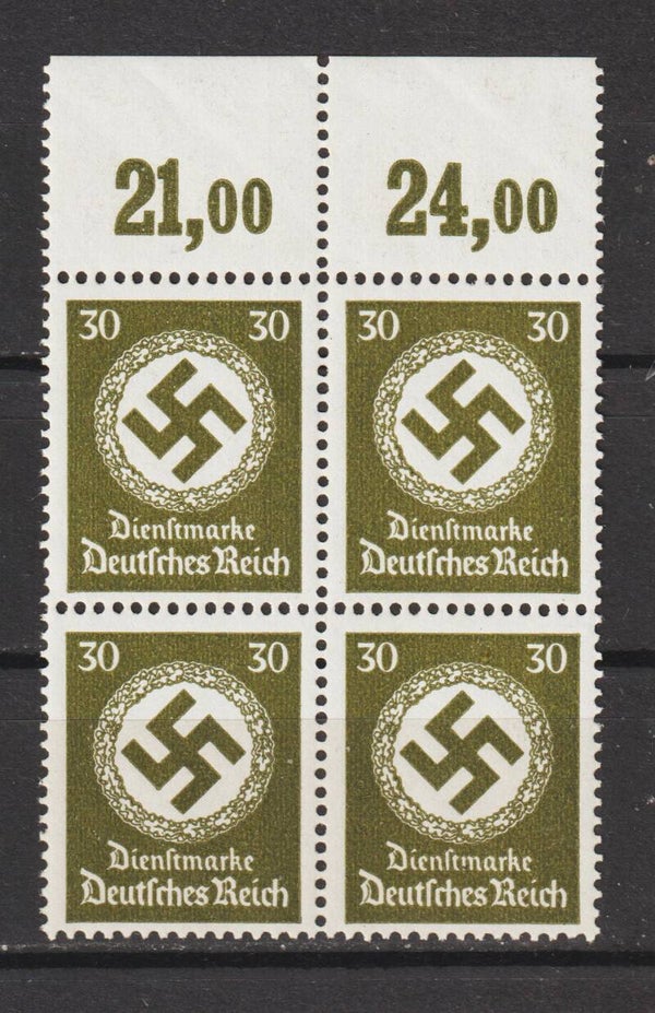 MiNr. D 175 postfrisch ** Oberrand Viererblock