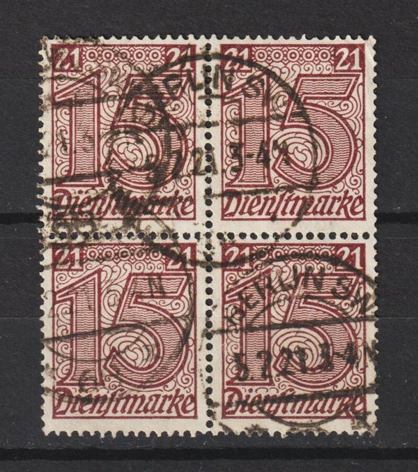 MiNr. D 18 gestempelter Viererblock