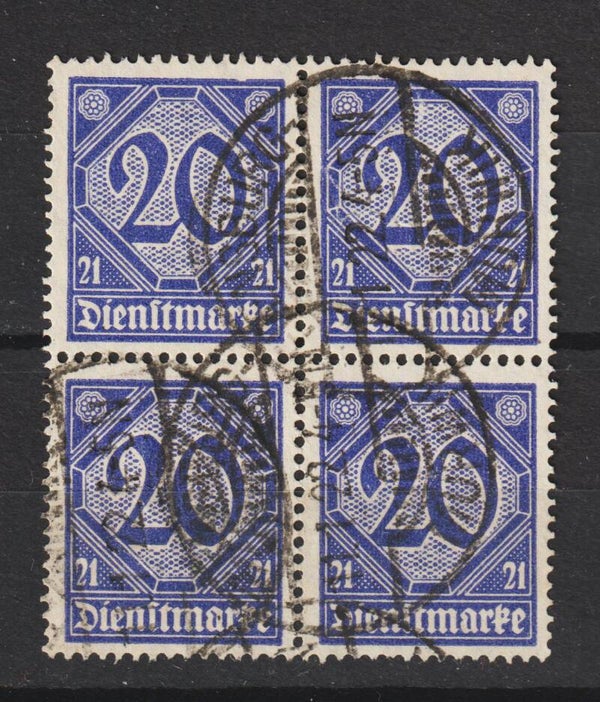 MiNr. D 19 gestempelter Viererblock