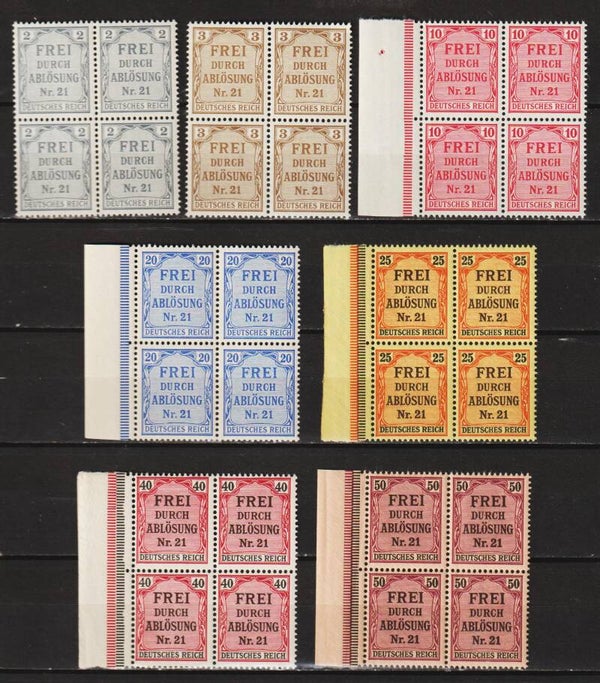 MiNr. D 1-8 postfrisch ** Viererblöcke
