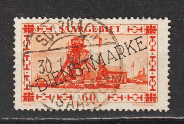 Saar MiNr. D 29 Vollstempel SULZBACH (sab10)