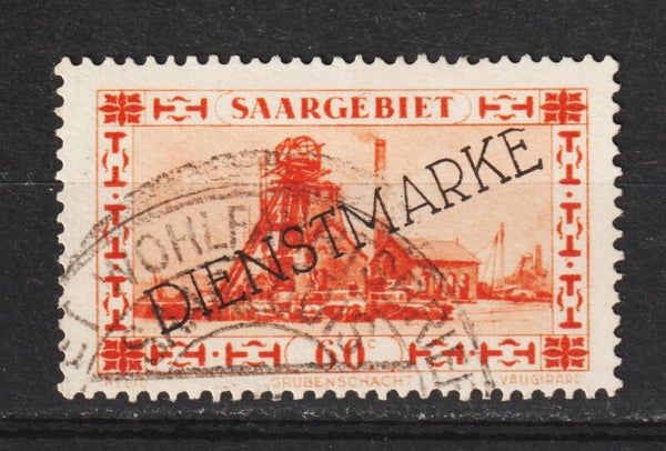Saar MiNr. D 29 gestempelt, Plattenfehler XI