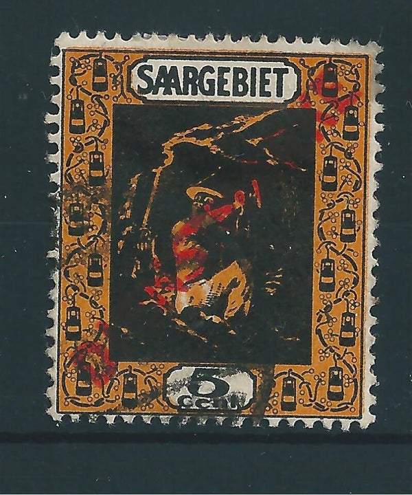 Saar MiNr. D 2 gestempelt, Abart (sab27)