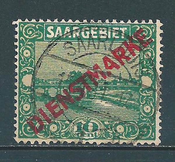 Saar MiNr. D 3 gestempelt, Plattenfehler III (sab03)