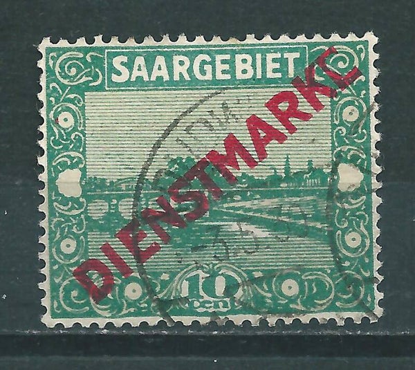 Saar MiNr. D 3 gestempelt, Abart, geprüft Hoffmann BPP