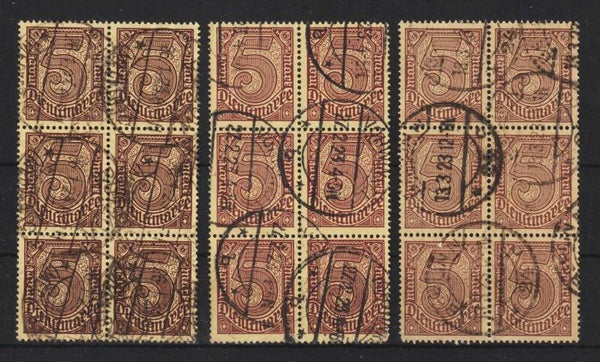 MiNr. D 33 a,b,c gestempelte 6er Blöcke