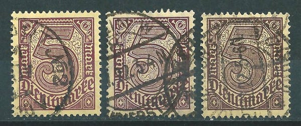 MiNr. 33 a, b + c gestempelt