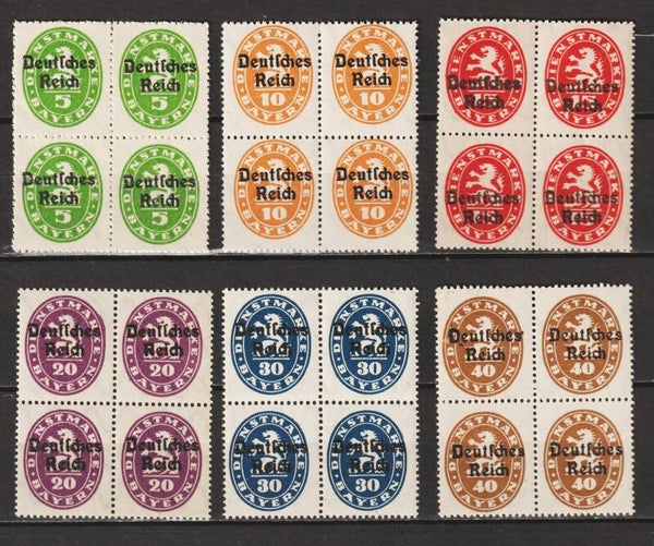 MiNr. D 34, 35, 36, 37, 38, 39 ** Viererblöcke