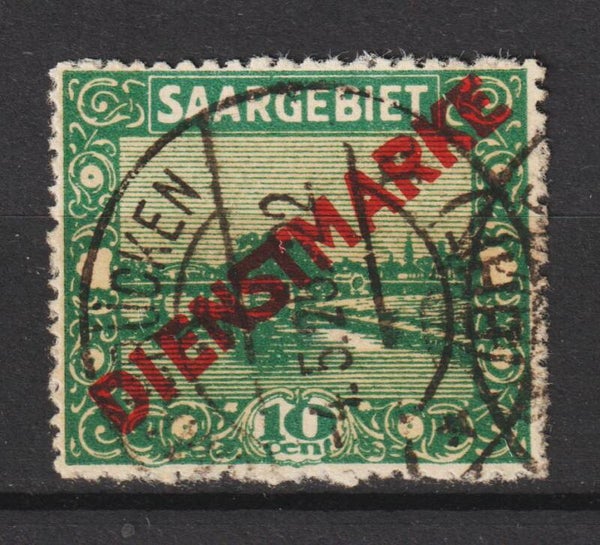 Saar MiNr. D 3 gestempelt, Plattenfehler V  (sab01)