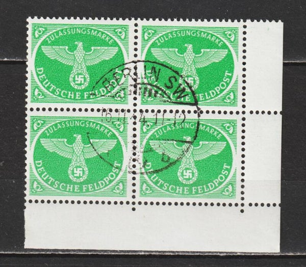 Feldpost, MiNr. 4 gestempelte Bogenecke