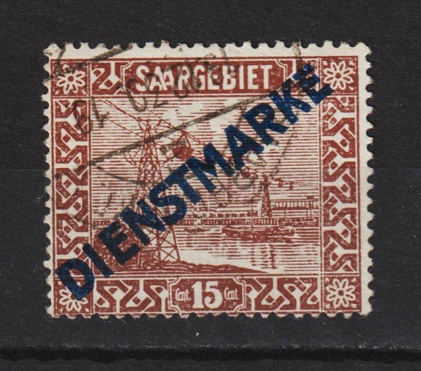 Saar MiNr. D 4 gestempelt, Plattenfehler IV