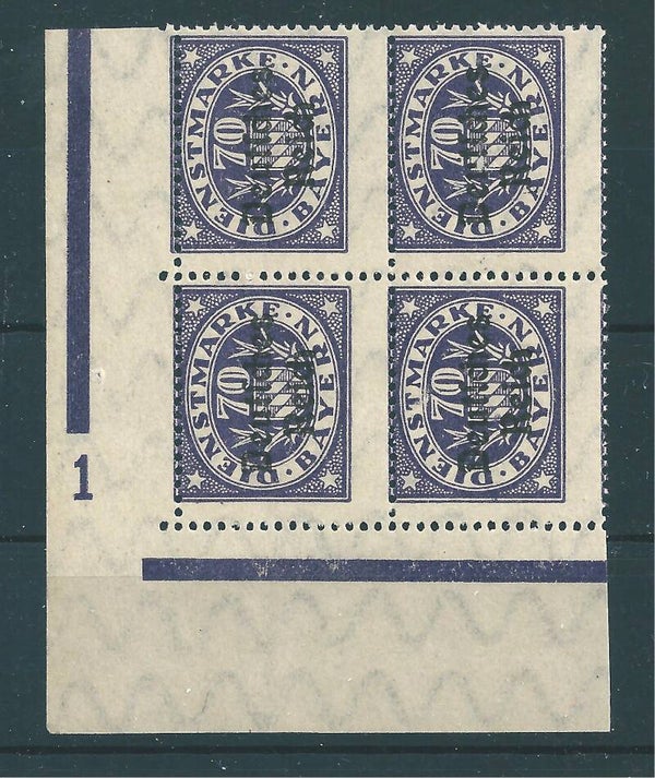 MiNr. D 42 postfrische ** Bogenecke, Formnummer 1