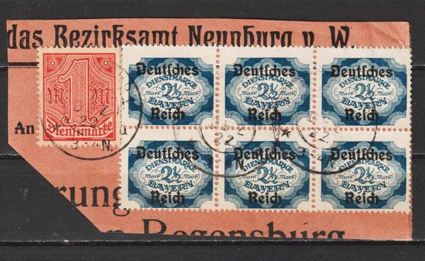 MiNr. D 49 Briefstück Sechserblock mit D 30 (0118)