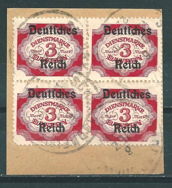 MiNr. D 50 Briefstück mit Viererblock (0119)