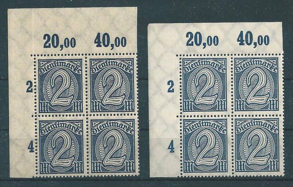 MiNr. D 70 postfrisch ** Bogenecken