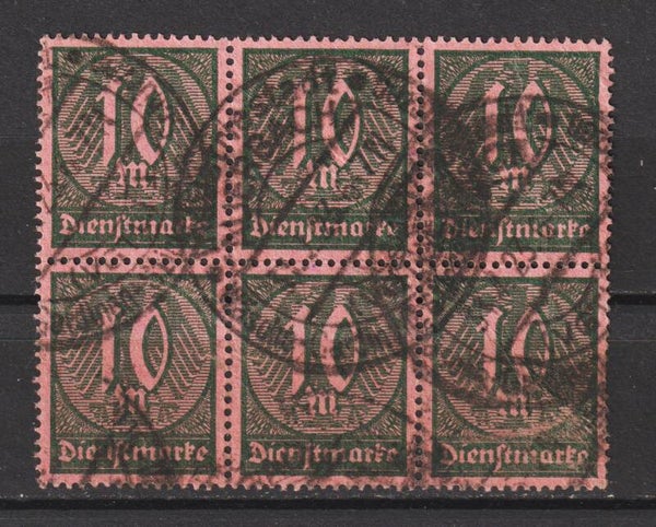 MiNr. D 71 Sechserblock gestempelt, geprüft