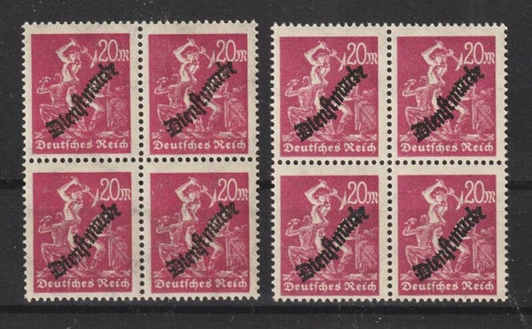 MiNr. D 75 X/Y postfrische ** Viererblöcke (ad)