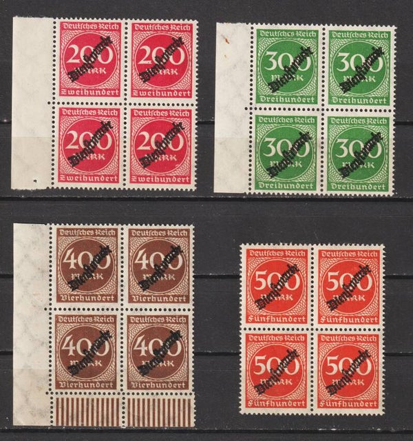 MiNr. D 78-81 postfrisch **, Viererblöcke