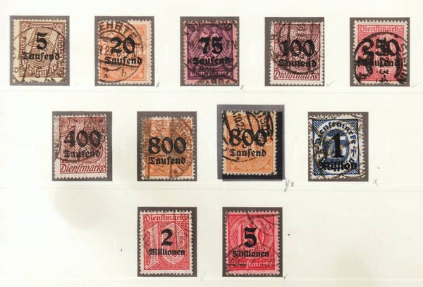 MiNr D 89-98 gestempelt, alle geprüft, 95Y Befund, einwandfrei