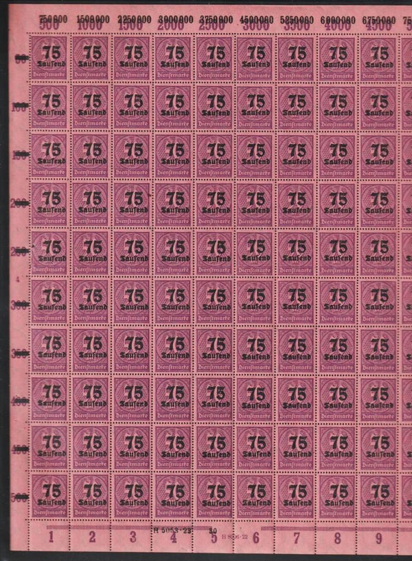 MiNr. D 91 postfrisch ** Bogen