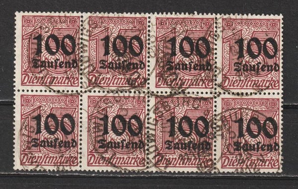 MiNr. D 92 gestempelter 8er Block