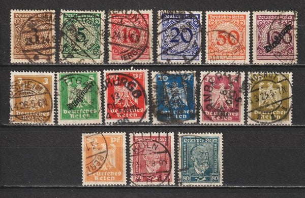 MiNr. D 99-104 + D 105-113 gestempelt