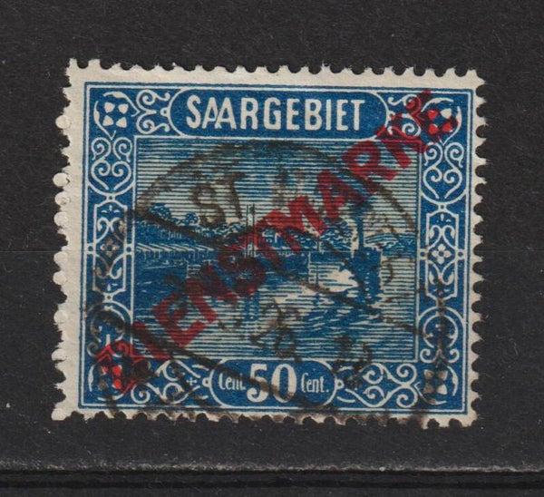 Saar MiNr. D 9 gestempelt, Plattenfehler IV