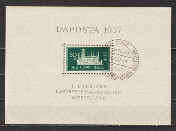 Danzig Block 1 gestempelt, Ersttagsstempel 6.6.37