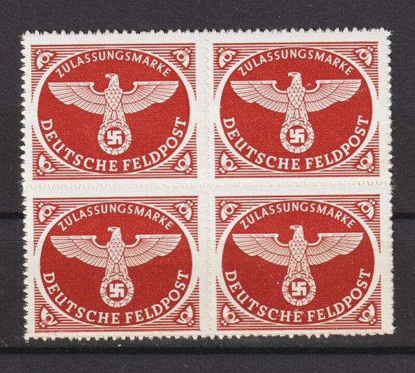 Feldpost MiNr. 2 B postfrischer Viererblock