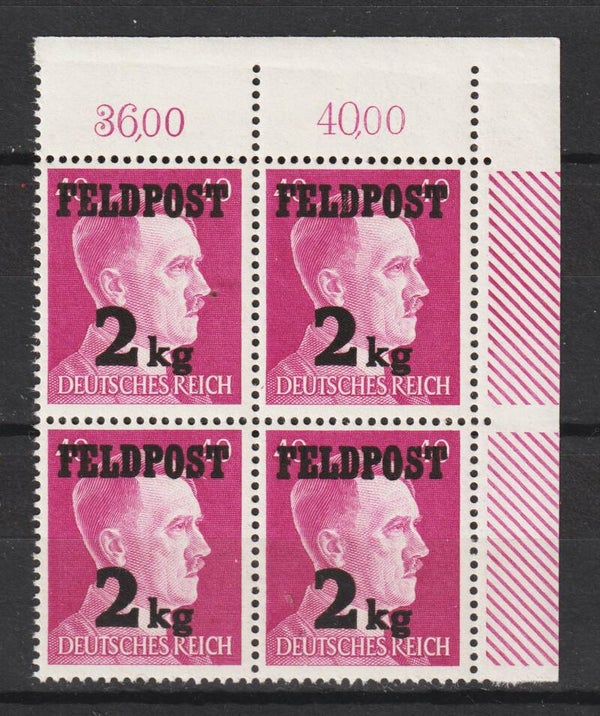 Feldpost MiNr. 3 postfrische Bogenecke