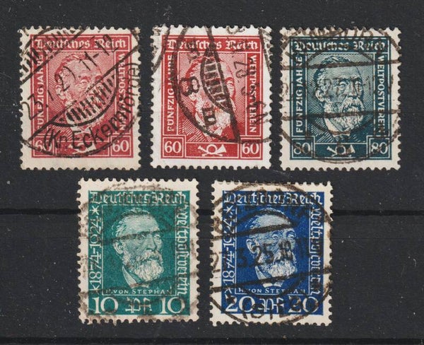 MiNr. 362 x/y, 363, 368, 369 gestempelt (hs)