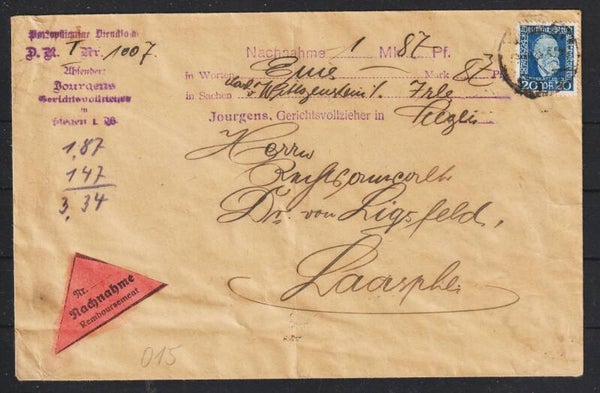 MiNr. 369 auf NN-Brief SIEGEN 13.3.25  (hs)