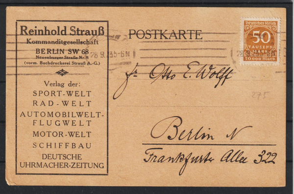 Reinhold Strauß, Kommanditgesellschaft Berlin SW 68 (b466)