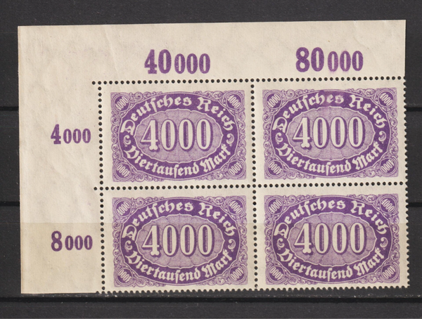 MiNr. 255 postfrische Oberrand Bogenecke