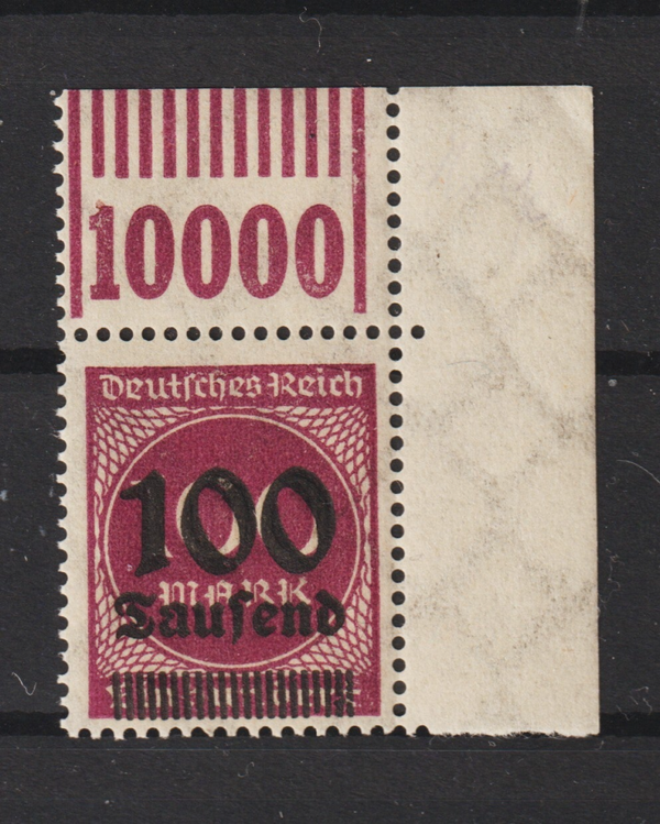MiNr. 289 a postfrische ** Oberrand Bogenecke (0205)