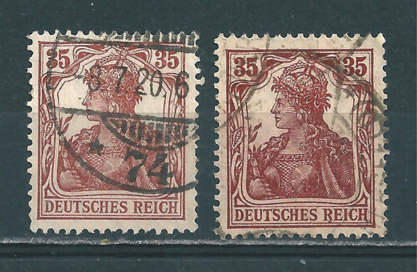 MiNr. 103 a/b gestempelt, beide geprüft