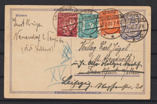 Ganzsache P 146 portogerecht PP 9 vom 17.10.22  (b645)