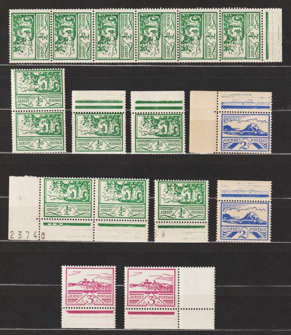 Deutsche Besetzung Jersey MiNr. 3, 6, 8 postfrisch **