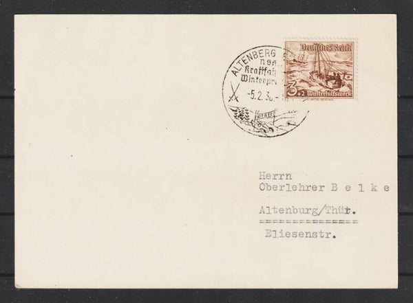 Sonderstempel: ALTENBERG (Erzgeb)  5.2.36  "NSKK Kraftfahrer Winterprüfung"  (as45)
