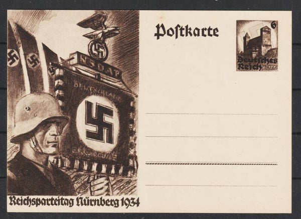 Ganzsache Karte P 252  "Reichsparteitag Nürnberg 1934"