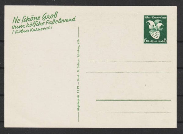 Ganzsache Karte P 276 "Ne schöne Groß vum kölsche Fastelovend"