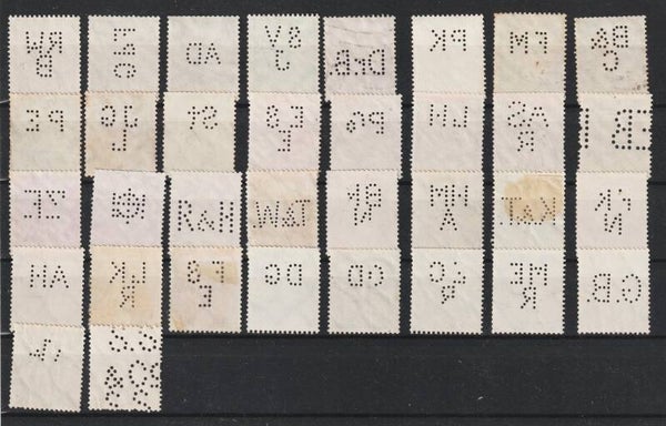 34 verschidene Perfins Firmenlochungen (0706)