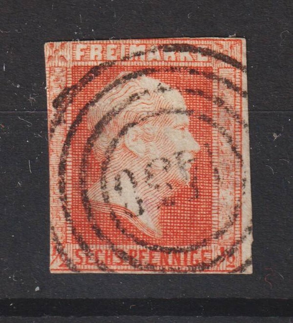 MiNr. 1 gestempelt, Nummernstempel