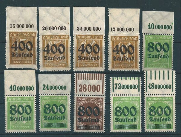MiNr. 297-306 Oberrand postfrisch (0471)