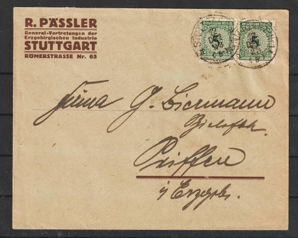 Dezemberbrief "R.PÄSSLER Generalvertretung..." STUTTGART 12.DEZ.23  (s23006)